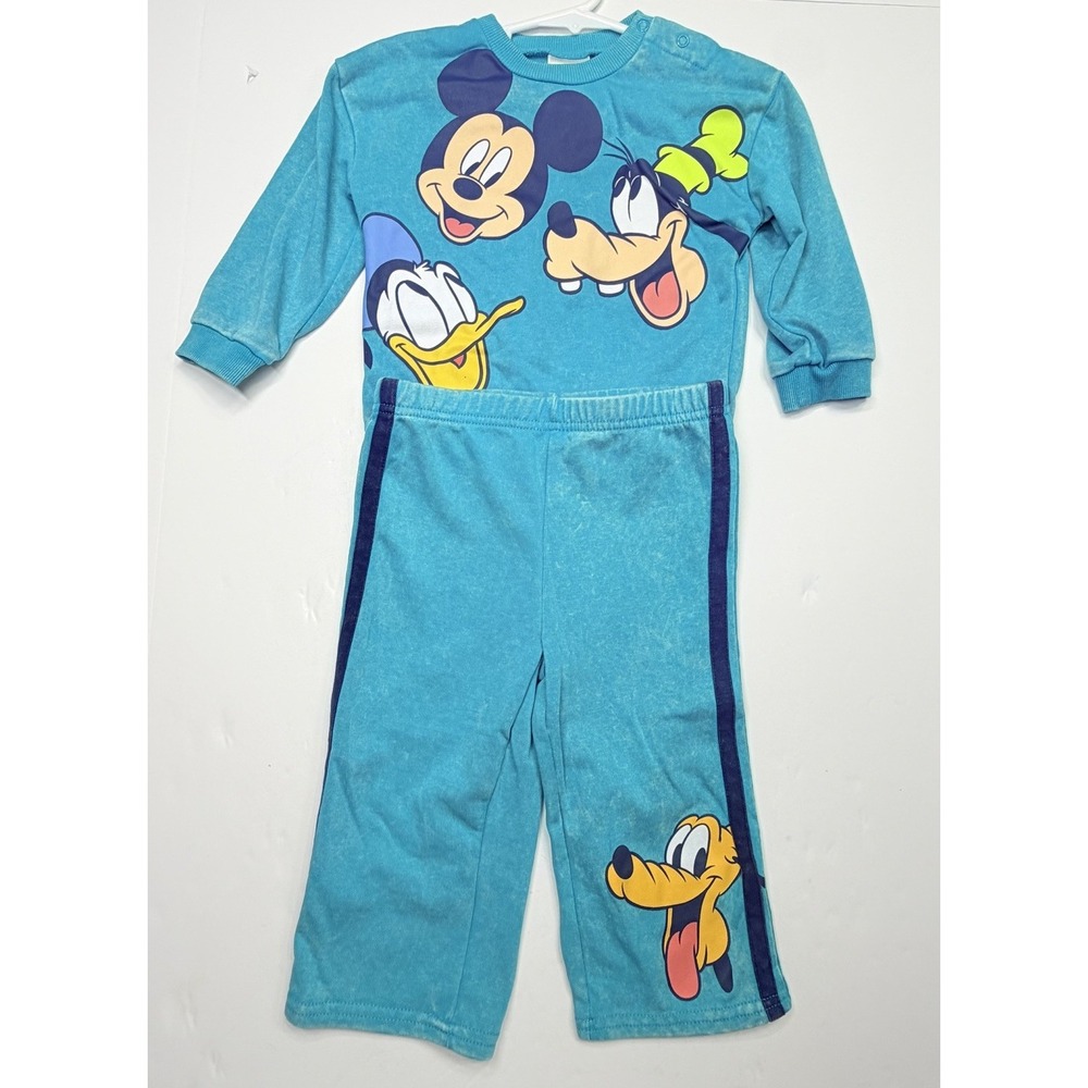 Disney Baby Mickey Mouse 2T Teal Sweatshirt and Pants Sweatsuit Set